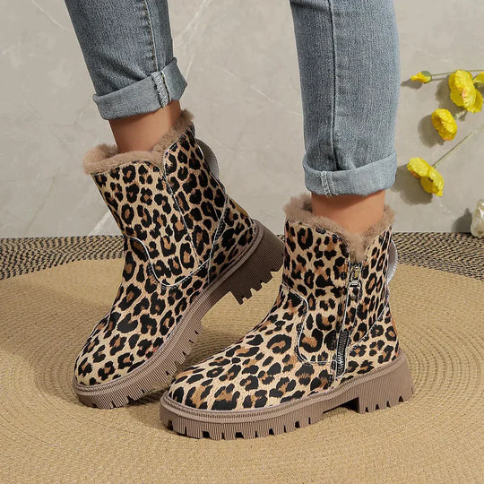 Elina – Leopard Print Winter Boots