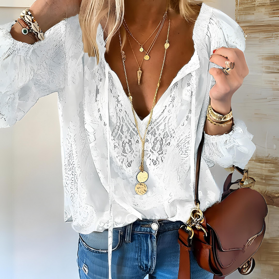 Lillian – Crocheted Boho Blouse