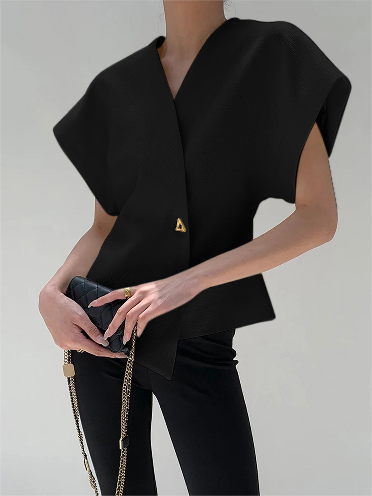 Lucy – Structured V-Neck Blouse
