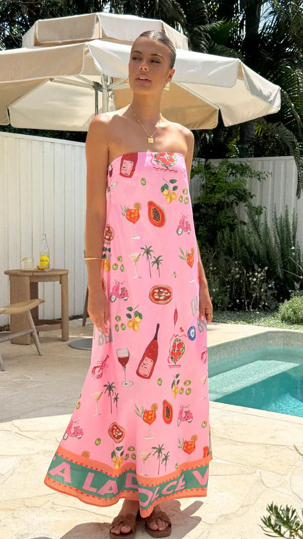 Lily – Elegant Strapless Maxi Dress