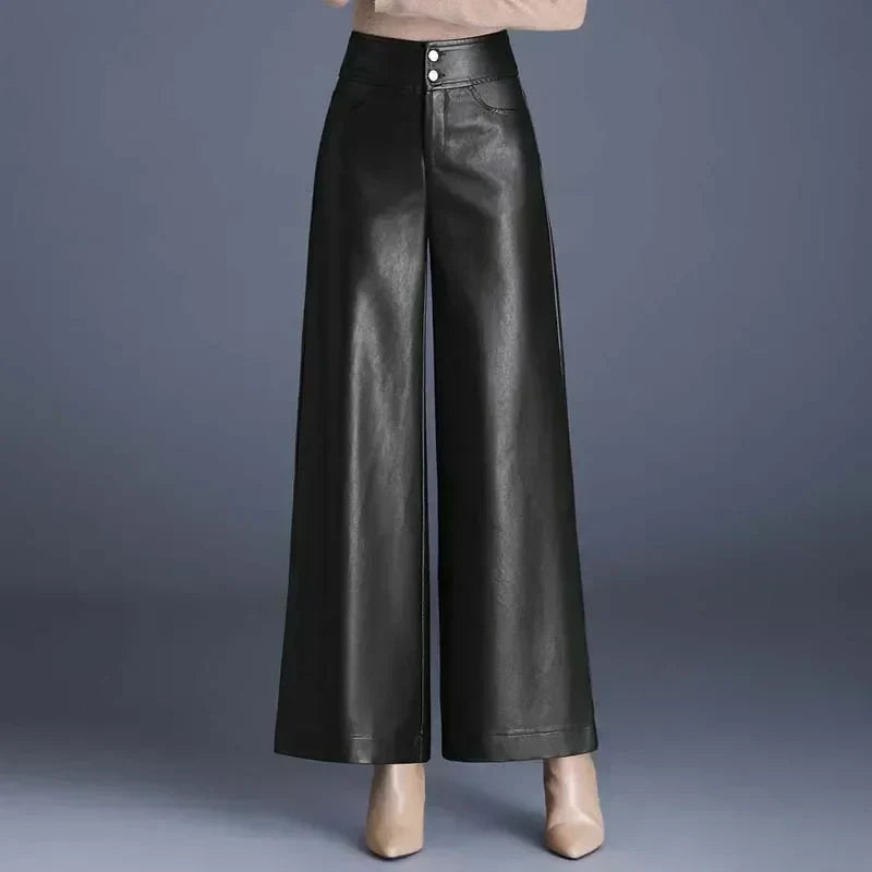 Dahlia – Wide-Cut Leather Trousers