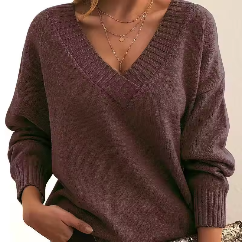 Marisa – V-Neck Knit Sweater