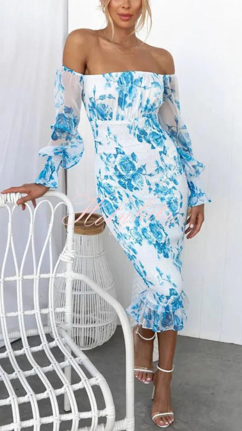 Miri – Floral Off-Shoulder Midi Dress
