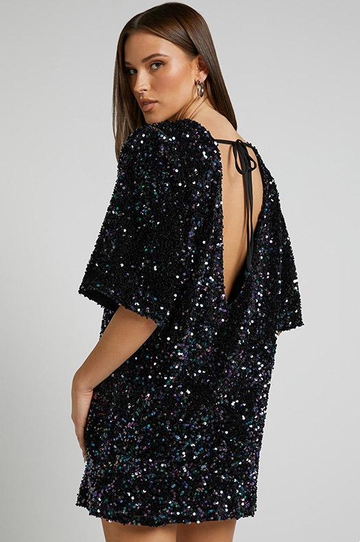 Lilly – Backless Sequin Mini Dress
