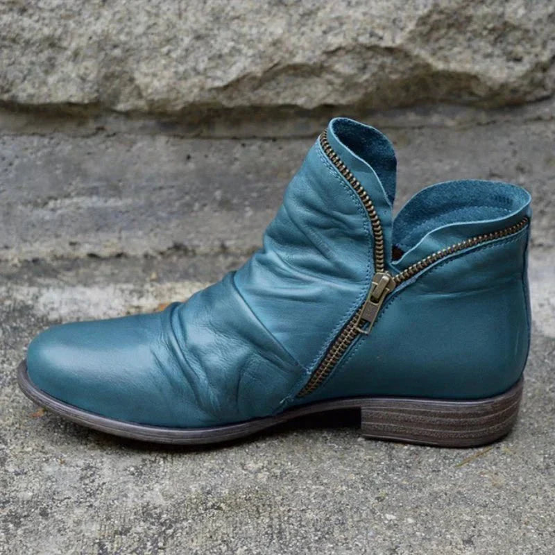 Indie – Zipped Leather Ankle Boots