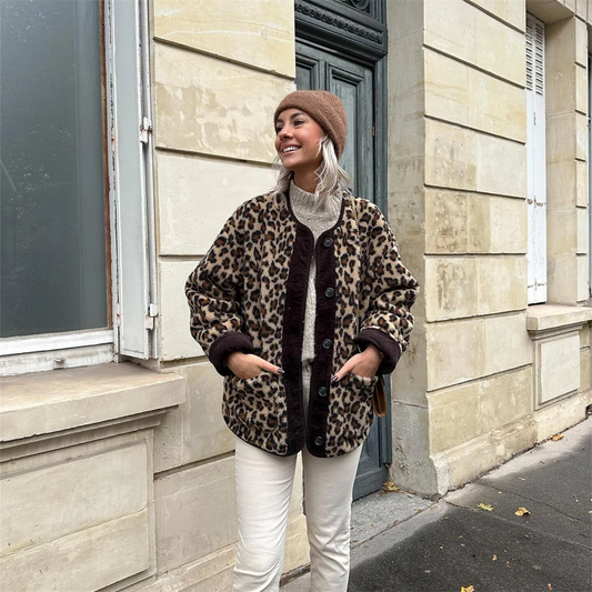 Ursula – Fleece Leopard Jacket