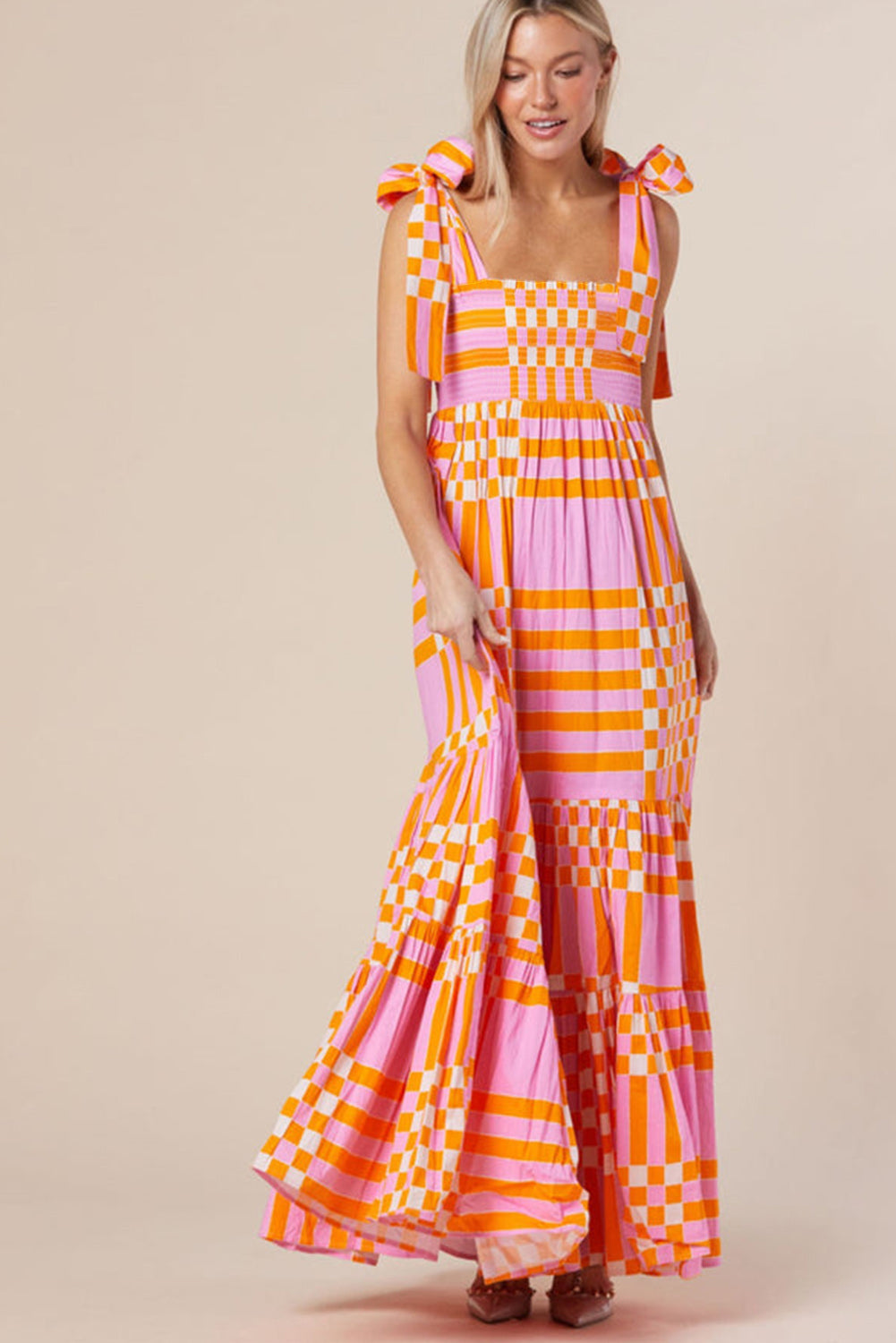 Saffron – Boho Smocked Maxi Dress