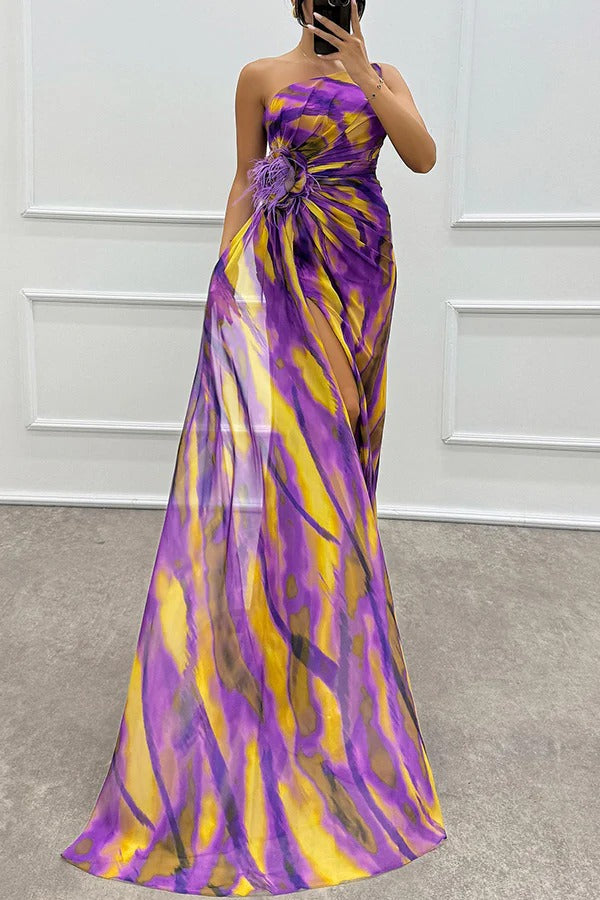 Sophia – Off-Shoulder Slit Maxi Dress
