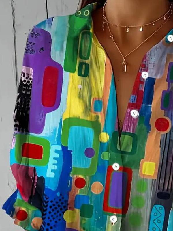 Bella – Elegant Vibrant Print Shirt