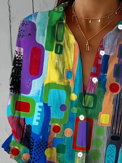 Bella – Elegant Vibrant Print Shirt