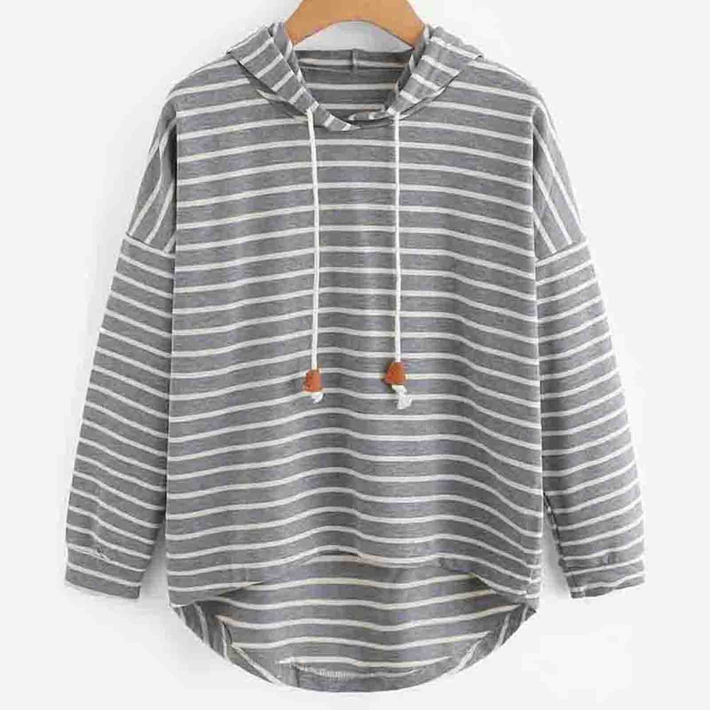 Mia – Elegant Striped Hoodie