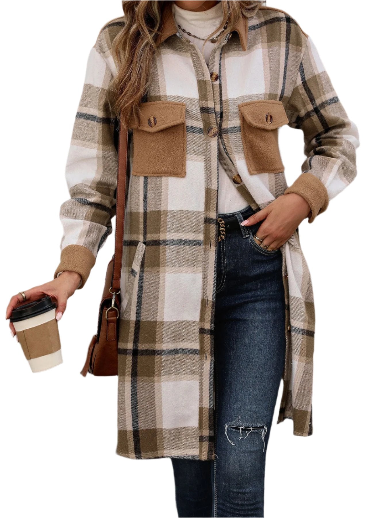 Tessa – Classic Plaid Button Coat