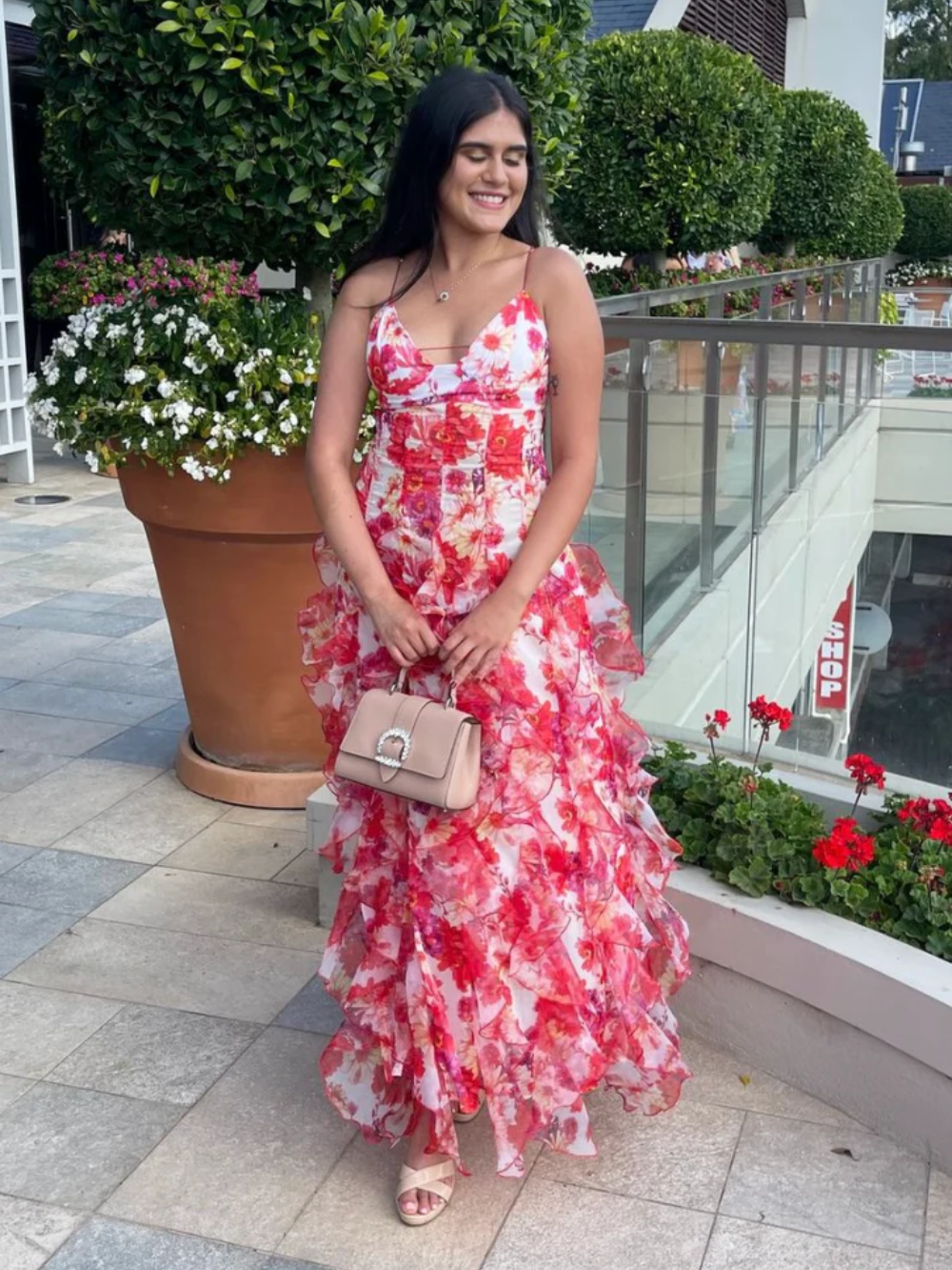 Indigo – Ruffled Floral Dress