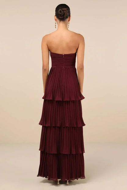 Soleil – Ruffled Pleated Maxi Dress