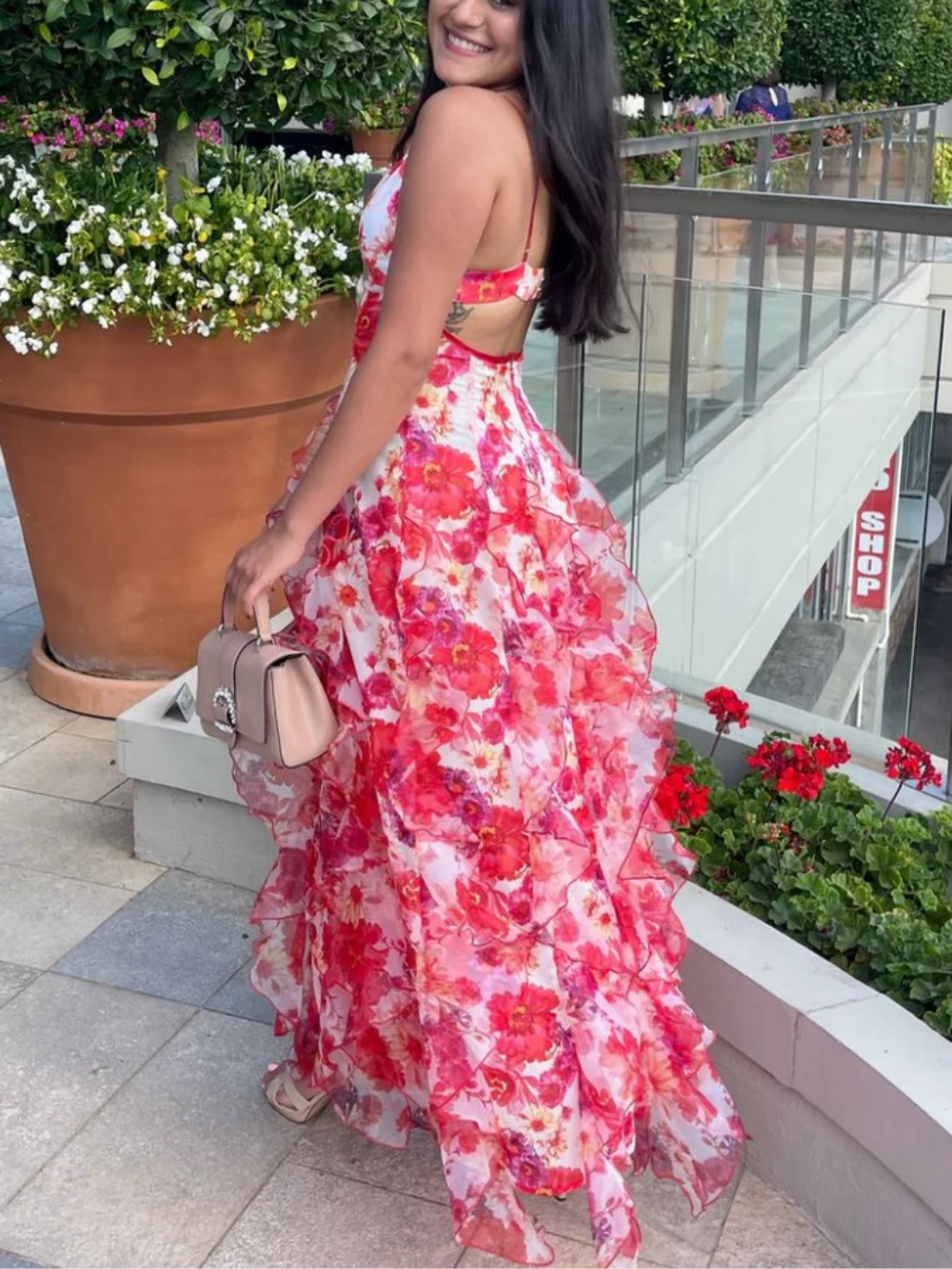 Indigo – Ruffled Floral Dress