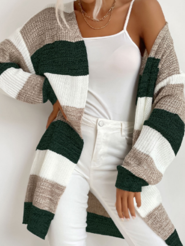 Irisa – Striped Classic Cardigan