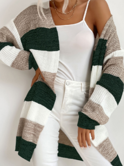 Irisa – Striped Classic Cardigan
