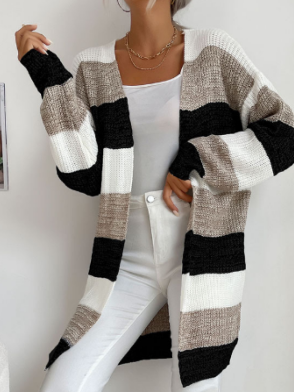 Irisa – Striped Classic Cardigan