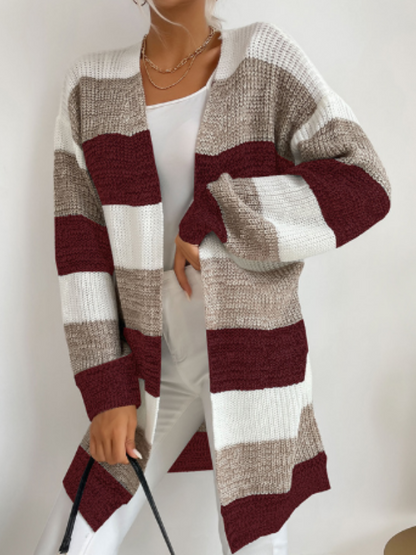 Irisa – Striped Classic Cardigan