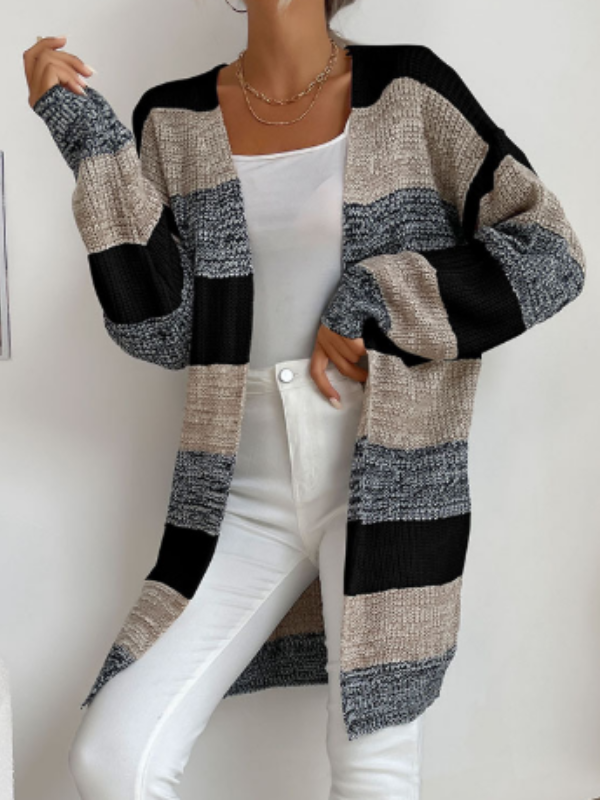 Irisa – Striped Classic Cardigan