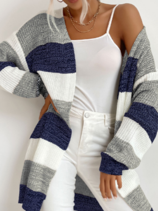 Irisa – Striped Classic Cardigan