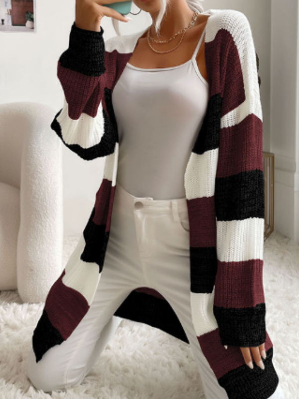 Irisa – Striped Classic Cardigan