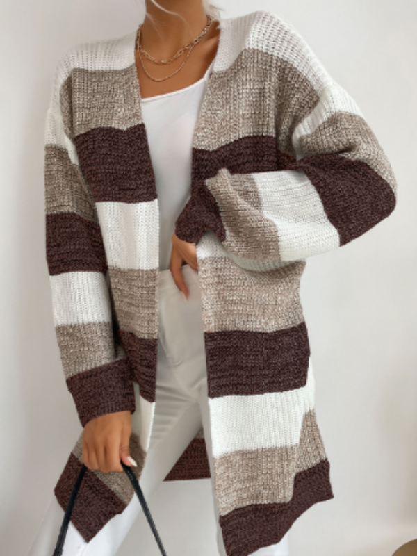 Irisa – Striped Classic Cardigan