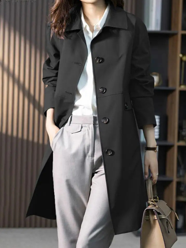 Ophelia – Women's Buttoned Trench Coat