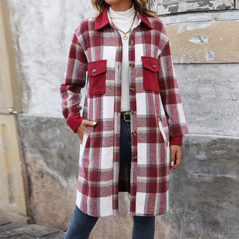 Tessa – Classic Plaid Button Coat