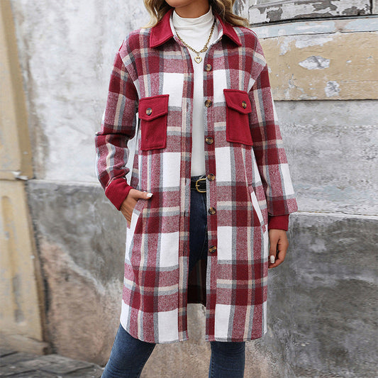 Tessa – Classic Plaid Button Coat