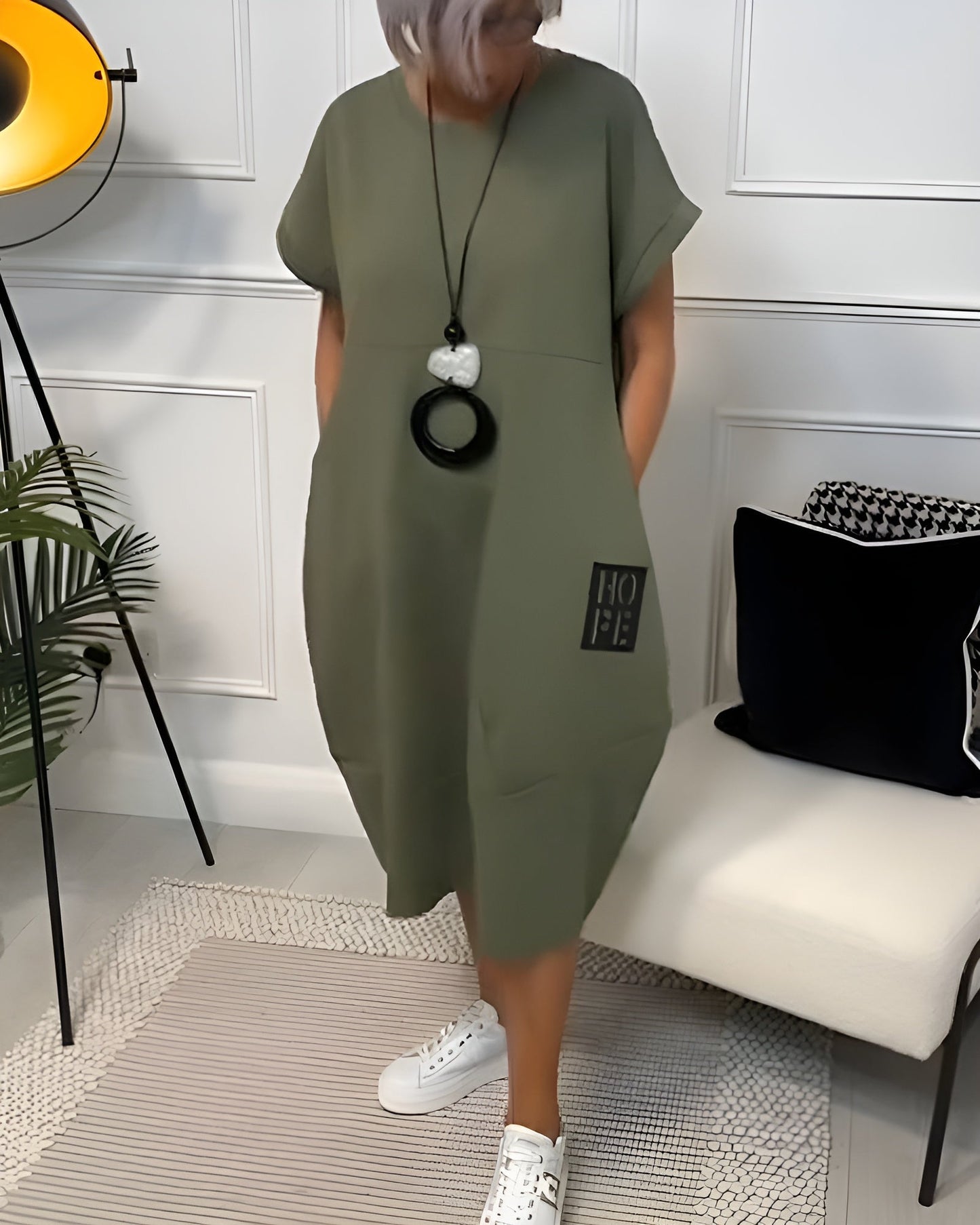 Indra – Oversized Casual Midi Dress