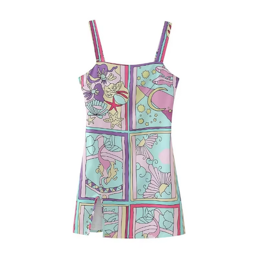 Alice  – Mermaid Print Mini Dress