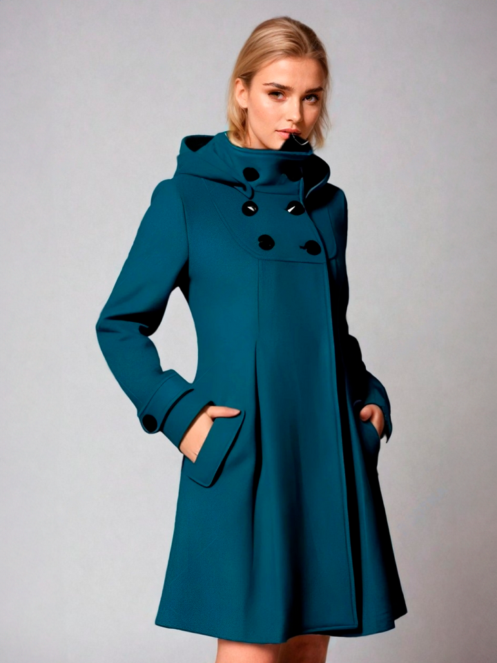 Vanessa – Elegant A-Line Hooded Coat