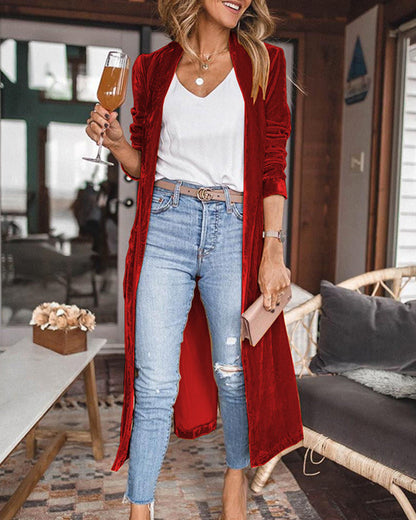 Ximena – Velvet Longline Cardigan