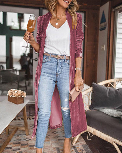 Ximena – Velvet Longline Cardigan