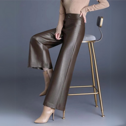 Dahlia – Wide-Cut Leather Trousers