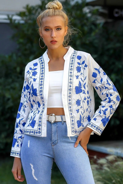 Olivia – Boho Denim Blouse