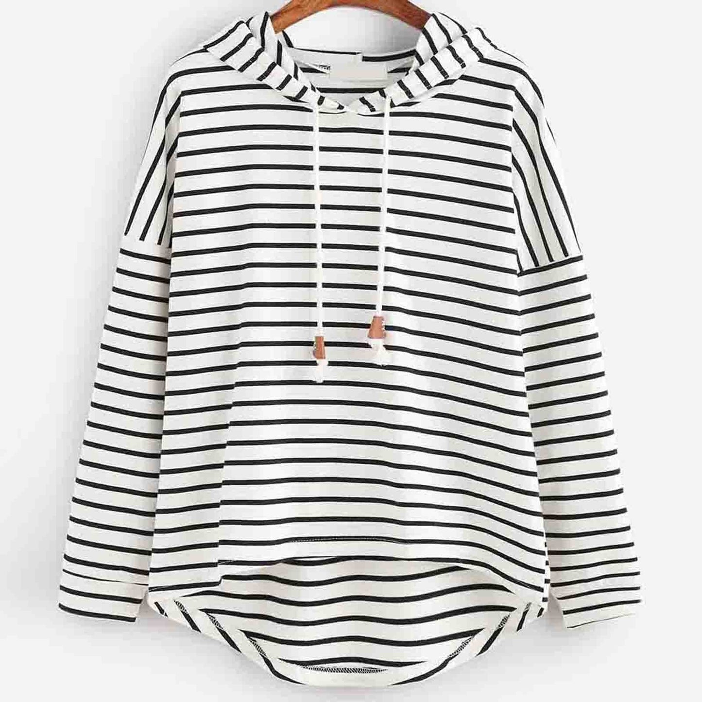 Mia – Elegant Striped Hoodie