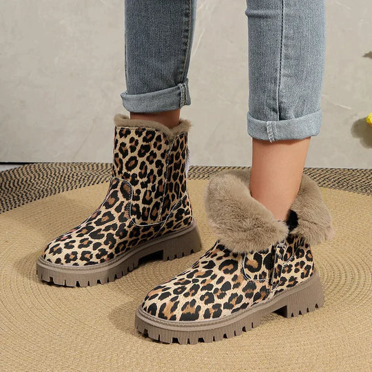 Elina – Leopard Print Winter Boots