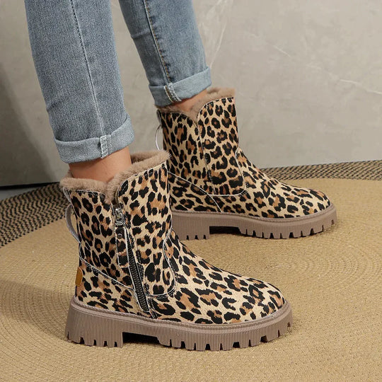 Elina – Leopard Print Winter Boots