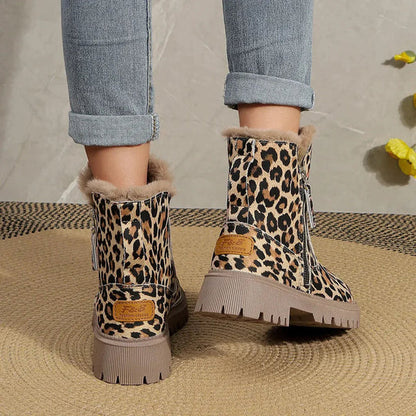 Elina – Leopard Print Winter Boots