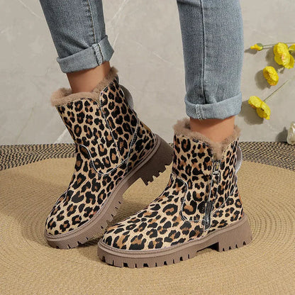 Elina – Leopard Print Winter Boots