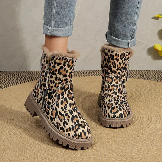 Elina – Leopard Print Winter Boots