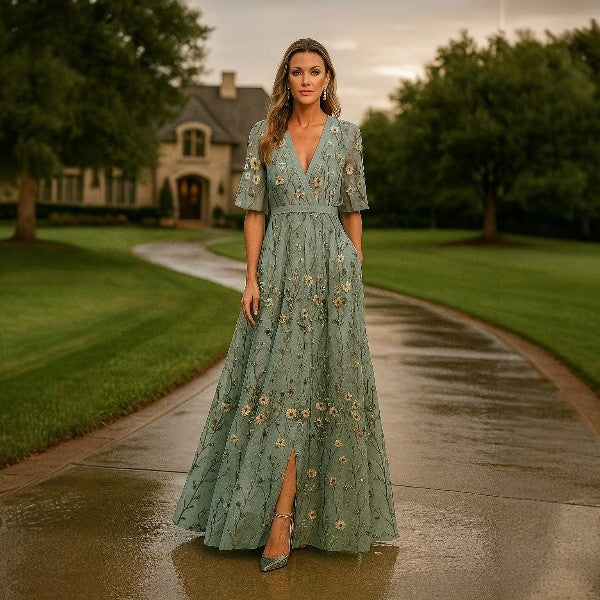 Maeve – Floral Embroidered Maxi Dress