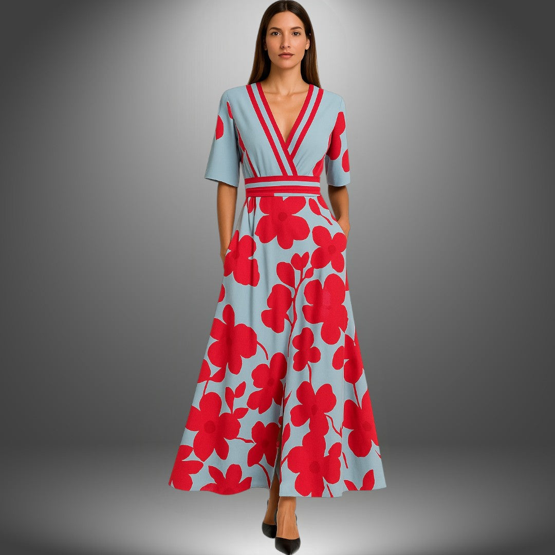 Claire – Elegant Floral Print Dress