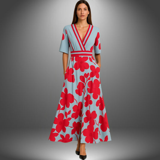Claire – Elegant Floral Print Dress