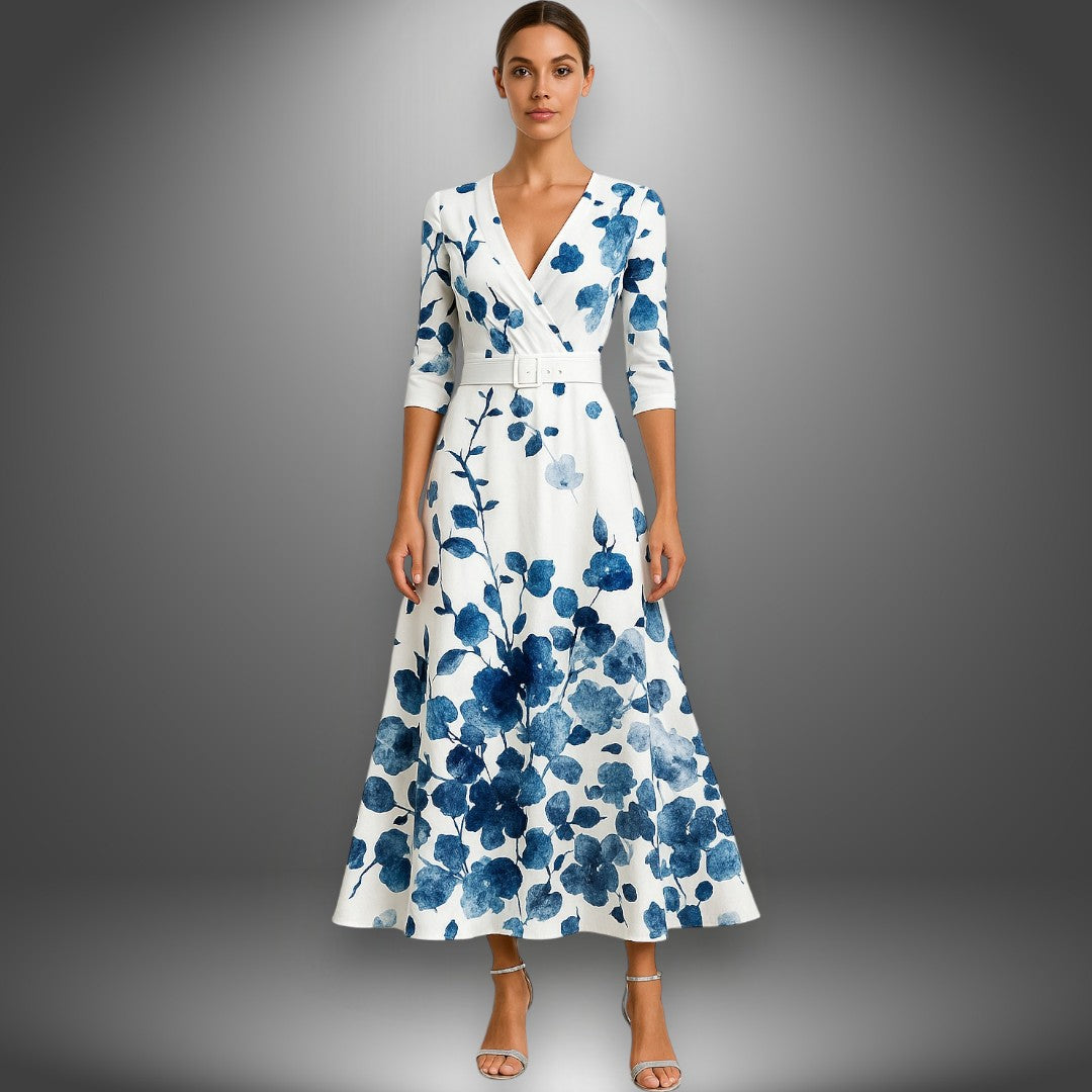 Claire – Elegant Floral Print Dress