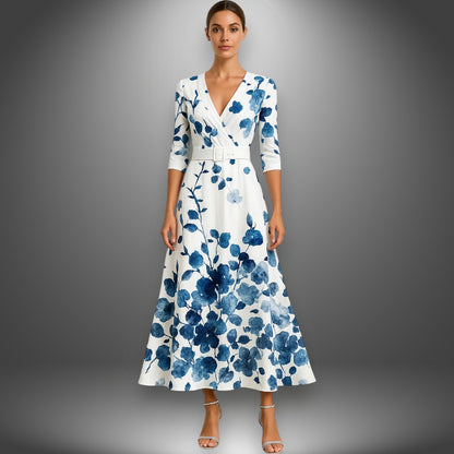 Claire – Elegant Floral Print Dress