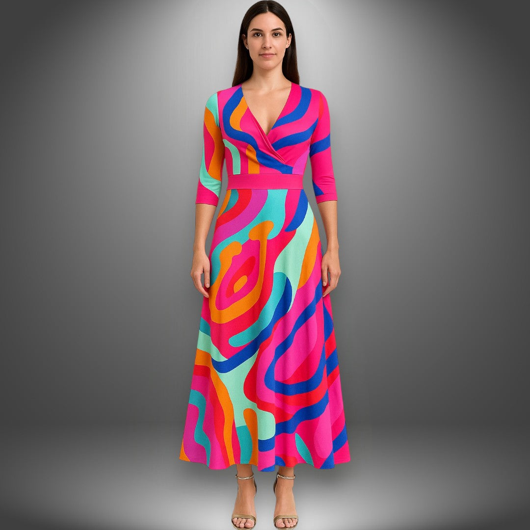 Claire – Elegant Floral Print Dress