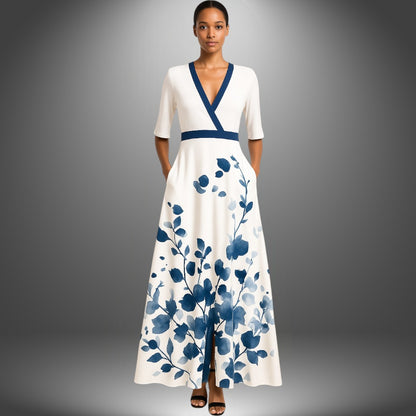 Claire – Elegant Floral Print Dress